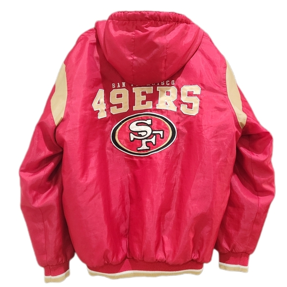 Authentic NFL Apparel, San FRANCISCO 49ers Zip Hoodie Jacket, Red, Mens Large - Picture 3 of 12